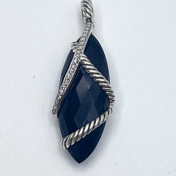 David Yurman Black Onyx & Diamond
Cable Wrap Pendant - Picture 4 of 10